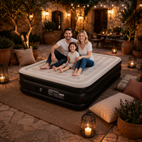 Lit gonflable convertible avec pompe intégrée, matelas pneumatique pliable en mousse, coussin de couchage portable pour le camping, la maison et la chambre d'amis