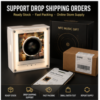 Lecteur de musique NFC personnalisé Michael Jackson, cadeau musical DIY avec photo et chanson, veilleuse rotative en forme de disque vinyle, emballage et logo de marque