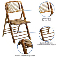 Chaise pliante en bambou empilable, durable, pour mariage, vente au détail, location, événement, banquet