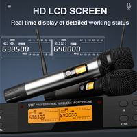 Prix d'usine U23 Microphone Lavalier professionnel sans fil avec deux mains micro dynamique pour karaoké KTV