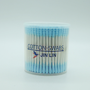 200 unidades de hisopos de algodón ecológicos con mango de papel, de doble <span class=keywords><strong>punta</strong></span> (redonda y en espiral), en copa redonda <span class=keywords><strong>azul</strong></span> con mango de papel - Product Image 3