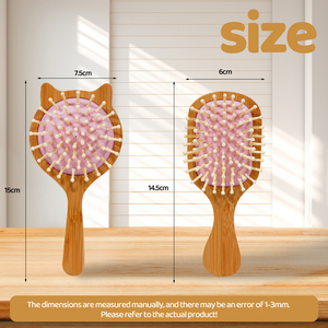 Peine de Masaje de Bambú Natural <span class=keywords><strong>Cepillo</strong></span> de <span class=keywords><strong>Madera</strong></span> para el Pelo Peine para Definir Rizos y Alisar Masajeador de Cuero Cabelludo de <span class=keywords><strong>Madera</strong></span> Mini Peine de Bolsillo - Product Image 3