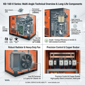 Compresseur à vis à aimant permanent à fréquence variable 37 kW 50 CV, usage intensif pour la fabrication - Product Image 2