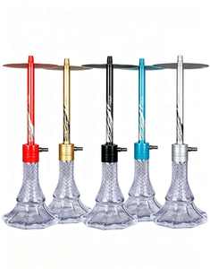 Portable Glass <b>Hookah</b> Mini Water <b>Pipe</b> Aluminum Alloy Stem Clear Base Tobacco Smoking Accessory - Product Image 1