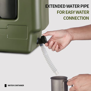 Seau à eau portable en matériau PE 20L avec petite bouteille et robinet, adapté au camping en plein air et aux visites autonomes 5,3 gal - Product Image 2