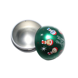 طقم برطمانات هدايا معدنية من قصدير حلوى الكريسماس من قطعتين صندوق حديدي للكريسماس علبة مزخرفة لمضغ العلكة لتخزين الطعام والسكر - Product Image 3