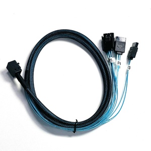 ที่มีคุณภาพสูงภายนอก MINI SAS HD SFF8643แยก4พอร์ต <span class=keywords><strong>SATA</strong></span> 7-PIN ฮาร์ดดิสก์เซิร์ฟเวอร์ข้อมูลที่ใช้ในการโจมตีสาย <span class=keywords><strong>SATA</strong></span> - Product Image 3