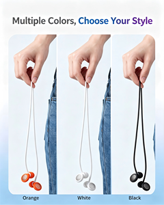 Bouchons d'oreilles en silicone de qualité alimentaire pour le sommeil, ensemble cadeau, réutilisables, respirants, pour la réduction du bruit, logo personnalisé, MOQ disponible - Product Image 3