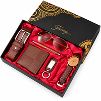 Coffret cadeau de luxe pour homme, montre, portefeuille, ceinture, lunettes de soleil, porte-clés, stylo, accessoires d'affaires, boîte cadeau pour lui, cadeaux promotionnels d'entreprise