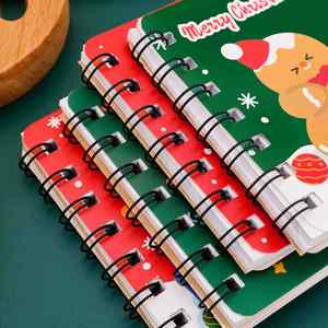 Cuaderno Espiral Navideño Mini A7 para Estudiantes, con Diseño de Papelería Navideña de Dibujos Animados - Product Image 4