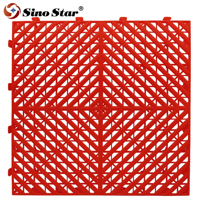 New Model Flooring Tiles heavy duty Anti-slip pvc flooring for carwash parking floor tiles pattern tile 400*400*20MM S2.0RK