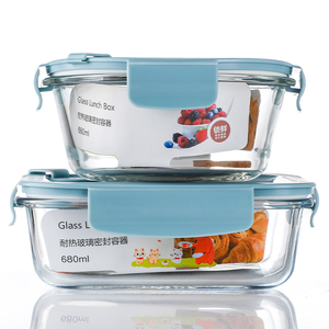 Glass Food Container Set Buckle Storage Box Plastic Airtight Food Storage Container With Lid