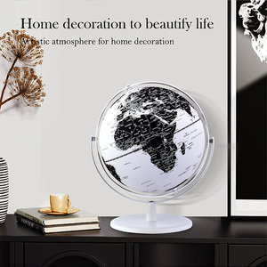 क्रोम मेटल बेस के साथ ग्लोब्स ब्लैक एंड व्हाइट वर्ल्ड वर्ल्ड ने होम ऑफिस के लिए पृथ्वी के ग्लोब्स को रोशन किया - Product Image 4