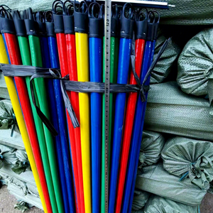 Manches de balai en bois revêtus de PVC, poils rigides, balayette à poils festonnés, sac de rangement pour tête de balai en PP pour le nettoyage domestique – Vente chaude - Product Image 1