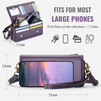 CaseMe tas selempang RFID Universal wanita, tas saku tas bahu kulit mewah PU magnetik tempat kartu kredit