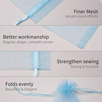 1000 pièces de sachets en organza non tissé de qualité supérieure, résistants à l'humidité, avec cordon de serrage, pour emballage de cadeaux de mariage et de fête