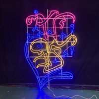 Decoración de Ramadán con Motivo 2D, Luna Creciente Iluminada con Luz LED de Cuerda