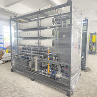 Instalasi Desalinasi Air Laut Industri Sistem Pengolahan Air Reverse Osmosis (RO) 50000L/Hari Kontrol Layar Sentuh Otomatis PLC