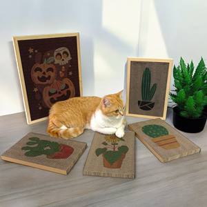 Özel duvara monte CMYK baskı kedi Scratcher kendi Logo tasarım karton Pet oyuncaklar kağıt duvara monte kedi Scratcher kendi karton - Product Image 1
