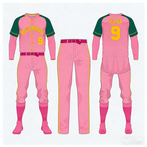 Maillots et pantalons de baseball/softball personnalisés de haute qualité avec logo d'équipe, respirants, à séchage rapide, uniformes pour filles et enfants, 100% coton - Product Image 1