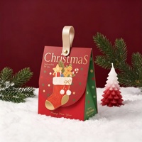 Boîte d'emballage de bonbons de Noël, sac cadeau de dessin animé pour les faveurs de fête surprise des enfants, poignée personnalisée pour biscuits imprimés