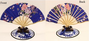 Elegantes Abanicos Plegables de Seda de Bambú Blanco, Arte Popular, Regalo de Boda, Diseño de Flores Pintadas en Bambú, Grabado Personalizado - Product Image 5