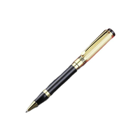 Nouveau stylo à bille à motif grec, stylo professionnel haut de gamme en métal noir et or avec texture raffinée et écriture fluide