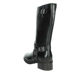 Bottes hautes pour femmes, noires, taille 38, hauteur du talon 1 pouce, détail boucle - Product Image 2
