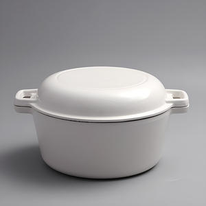 <span class=keywords><strong>Horno</strong></span> holandés de hierro fundido de 10 pulgadas al por mayor de fábrica, olla trenzada para hornear blanca y roja, <span class=keywords><strong>Horno</strong></span> Holandés de hierro fundido antiadherente con orejas dobles - Product Image 1