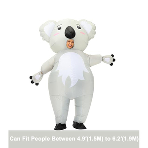 Costume gonflable de koala amusant pour Halloween, robe de fête cosplay en polyester naturel, tenue intégrale - Product Image 3