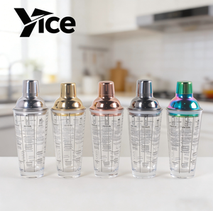 Liquidificador Clássico de Vidro com Tampa de Aço Inoxidável, Conjunto de Coqueteleira Personalizada com Texto e Padrão, 400ml, Luxuoso e Reutilizável - Product Image 2