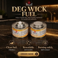 Combustible liquide DEG pour réchaud de buffet, étiquette personnalisée, mèche premium incolore, pour hôtels, restaurants, traiteurs et chauffe-plats