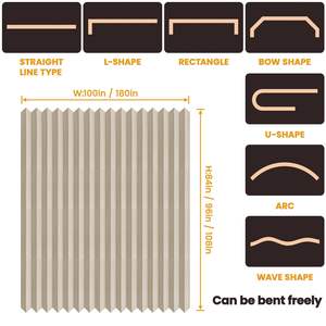 Tenda Divisoria a Fisarmonica Moderna in Lino <span class=keywords><strong>con</strong></span> Logo Personalizzato, Dimensioni su Misura, <span class=keywords><strong>con</strong></span> Binario a Soffitto e Funzione Oscurante - Product Image 5