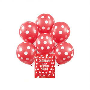 Globos de Fiesta Rojos con Puntos, 12 Piezas, Redondos, de Látex, Decoraciones para Fiestas de Cumpleaños Infantiles, Desechables - Product Image 4