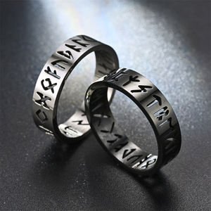 Viching 6mm nordico Norse Rune anello da uomo in acciaio inossidabile lettera cava metallo <span class=keywords><strong>Rock</strong></span> <span class=keywords><strong>Band</strong></span> anello festa nuziale gioielli regali - Product Image 4