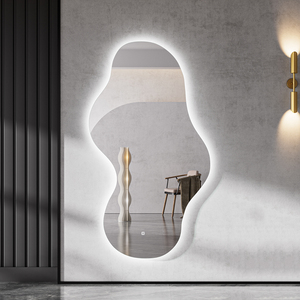 <span class=keywords><strong>Espejo</strong></span> de Pared de Vidrio de Longitud Completa <span class=keywords><strong>con</strong></span> Forma Irregular Artística para Hotel, <span class=keywords><strong>Espejo</strong></span> Ondulado <span class=keywords><strong>con</strong></span> <span class=keywords><strong>Borde</strong></span> Ondulado, <span class=keywords><strong>Espejo</strong></span> Inteligente Iluminado <span class=keywords><strong>con</strong></span> Luz LED - Product Image 1