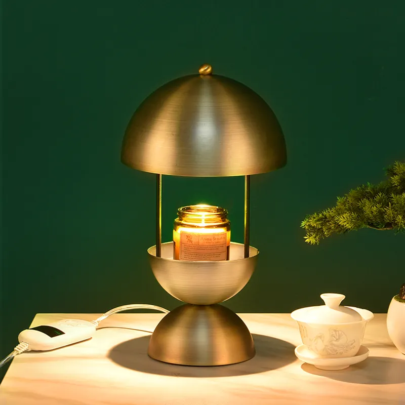 Scaldacandele color bronzo di alta qualità GU10 lampada per aromaterapia lampada per cera di fusione di cera lampada da tavolo per candele per aromaterapia luce notturna