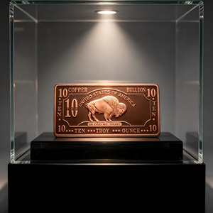 Barre de cuivre de 10 onces, rectangulaire, motif buffle, pièce de monnaie frappée à l'artifice, objet de collection - Product Image 1