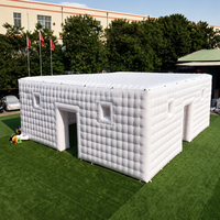 Tente de fête gonflable extérieure imperméable blanche en forme de cube pour discothèque commerciale