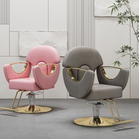 Chaise de barbier ergonomique moderne et exclusive, portable, en acier et cuir synthétique, réglable en hauteur, rotation à 360 degrés, pour salons