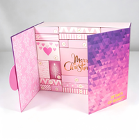 Boîte de calendrier de l'avent de Noël, calendrier de compte à rebours de 25 jours, boîte cadeau rigide rose or, boîte surprise de Noël avec 25 mini-boîtes