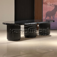 Meubles d'hôtel modernes, plateau en MDF, acier inoxydable, table de banquet, table de mariage, ovale, pour usage extérieur