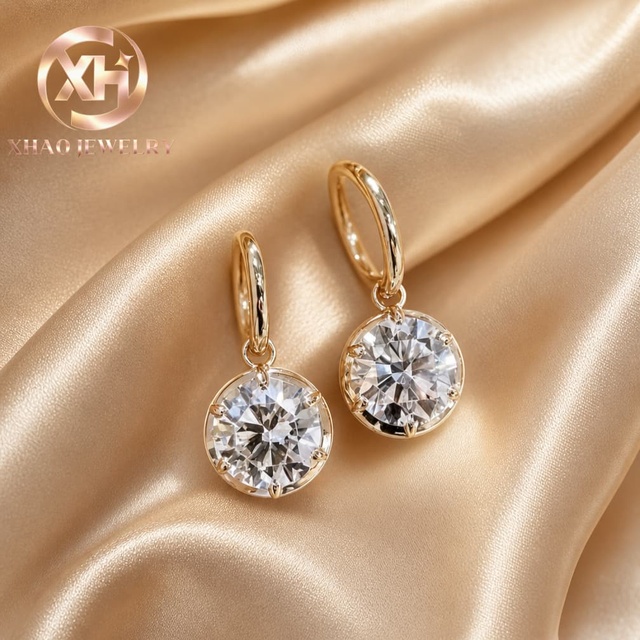 Custom Jewelry Lab Grown Diamond 14k/16k/18k Gold  Hoop Earrings Drop Earrings Women