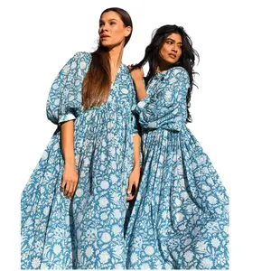 C VÊTEMENTS Vente en gros Robe à la mode pour femmes Robe vintage élégante en coton pour dames Robe ample pour dames