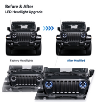Phare LED noir élégant pour Jeep Gladiator JT 2020-2024 avec clignotant ambre, pièces automobiles de haute qualité, accessoires tout-terrain