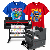 Mesin Cetak Kaos DTF GCLOR 60cm I3200 dengan Head Printer, Penggoyang Bubuk, Oven, Film PET, Otomatis untuk Industri Tekstil
