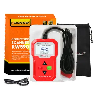 Konnwei Merek KW590 Mobil OBD2 Scanner Tampilan Membekukan Data Frame Membaca Live PCM Data Stream Mobil Diagnostik Scanner untuk Semua 12 V Mobil