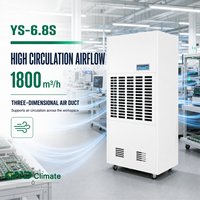 Nouveau déshumidificateur industriel électrique grande capacité YS-6.8S avec minuterie 24h, drainage direct par tuyau, conception mobile