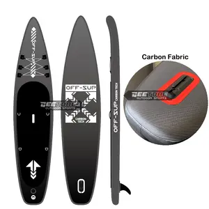 Geetone Carbon Paddle Board gonfiabile in Nylon di carbonio tessuto pelle nero Sup tavole gonfiabile Paddle Board Carbon