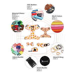 Conjunto de arnés para perros sin tirones de diseñador personalizado, Collar para mascotas acolchado suave, Correa y arnés para perros Premium, soporte para bolsa para caca de perro, suministros para mascotas - Product Image 6